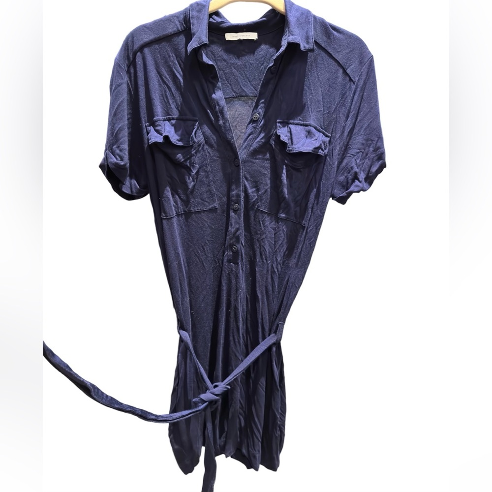 Ninety Percent woman navy short sleeve romper